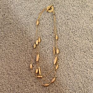 Monet Layered Gold Tone Bead Necklace